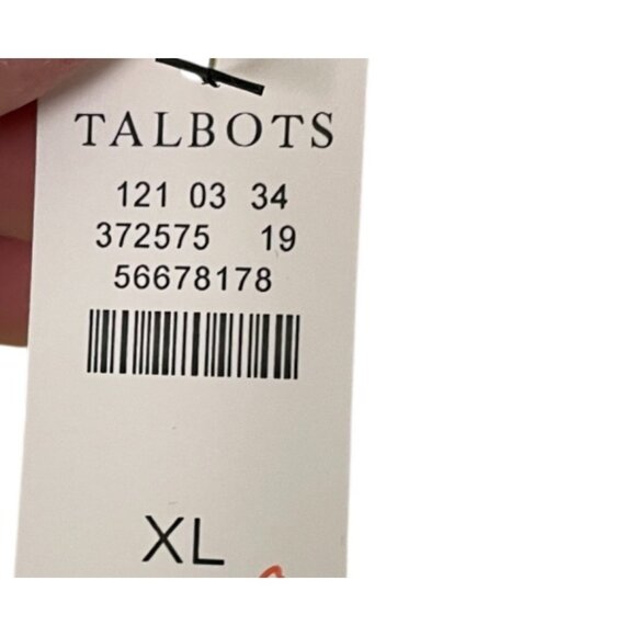 Talbots Womens Sweater Top Size XL Yellow White Knit Crew Neck Pullover NWT - Picture 5 of 10